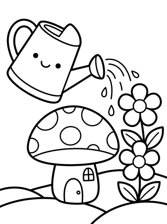 Desenho de Enchanted Garden Watering Can para colorir e imprimir grátis