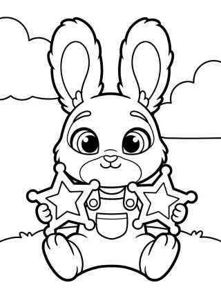 Desenho de Cute Baby Judy Hopps para colorir e imprimir grátis