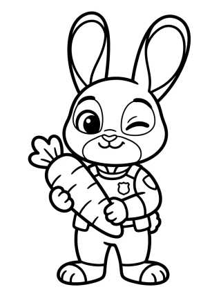 Desenho de Judy Hopps with Her Carrot Pen para colorir e imprimir grátis
