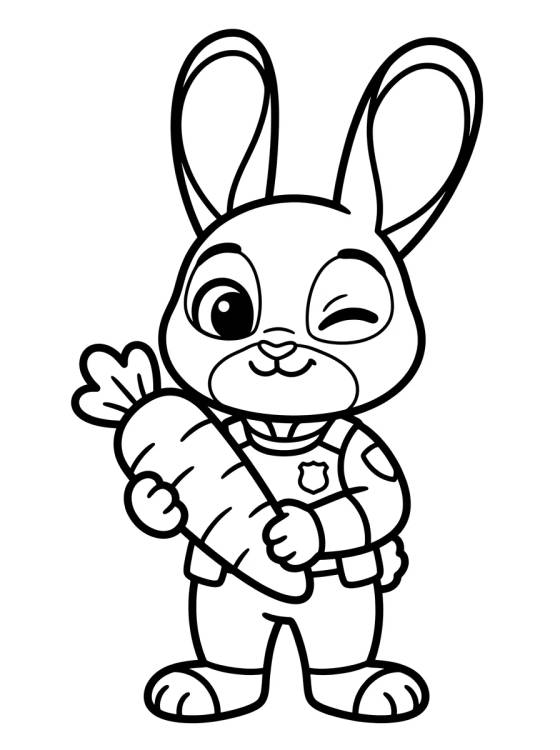 Desenho de Judy Hopps with Her Carrot Pen para colorir e imprimir grátis