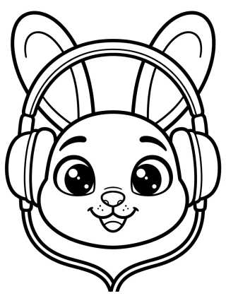 Desenho de Judy Hopps Wearing Headphones para colorir e imprimir grátis