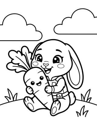 Desenho de Judy Hopps Eating a Carrot para colorir e imprimir grátis