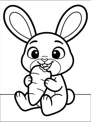 Desenho de Judy Hopps Eating a Carrot para colorir e imprimir grátis