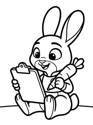 Desenho de Detective Judy Hopps Taking Notes para colorir e imprimir grátis