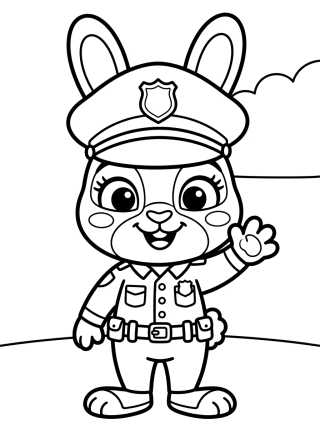 Desenho de Smiling Police Officer Judy Hopps para colorir e imprimir grátis