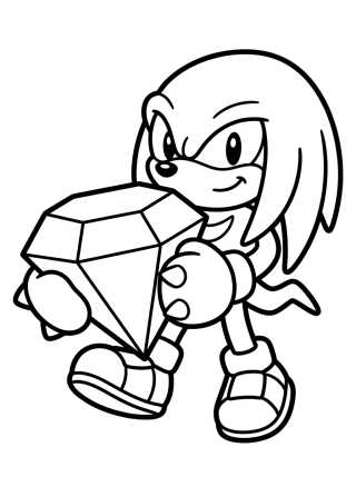 Desenho de Knuckles with the Chaos Emerald para colorir e imprimir grátis