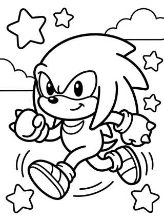 Desenho de Happy Running Knuckles para colorir e imprimir grátis