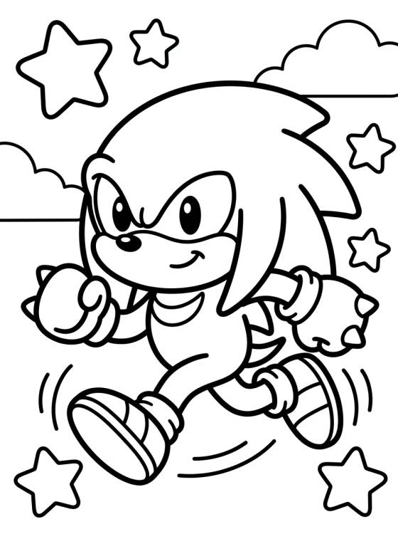 Desenho de Happy Running Knuckles para colorir e imprimir grátis