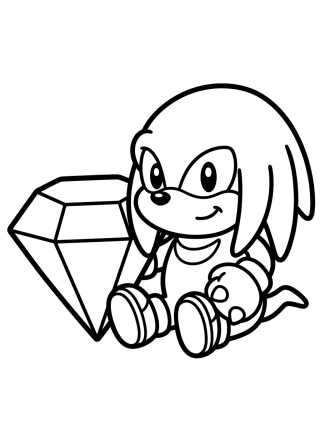 Desenho de Knuckles and the Master Emerald para colorir e imprimir grátis