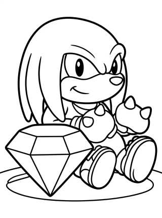 Desenho de Knuckles and the Master Emerald para colorir e imprimir grátis