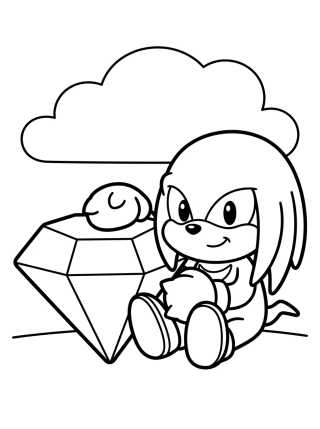 Desenho de Knuckles and the Master Emerald para colorir e imprimir grátis