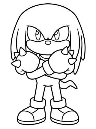 Desenho de Heroic Knuckles Pose para colorir e imprimir grátis