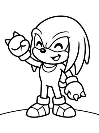 Desenho de Cute Waving Knuckles para colorir e imprimir grátis