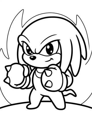 Desenho de Knuckles Showing His Strength para colorir e imprimir grátis