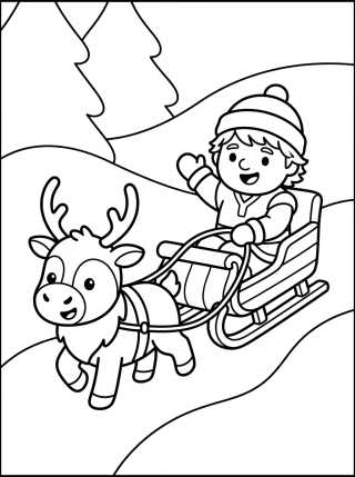 Desenho de Kristoff and Sven on the Sled para colorir e imprimir grátis