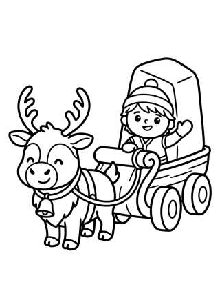 Desenho de Kristoff and Sven Pulling the Sled para colorir e imprimir grátis