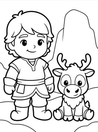 Desenho de Baby Sven and Young Kristoff para colorir e imprimir grátis
