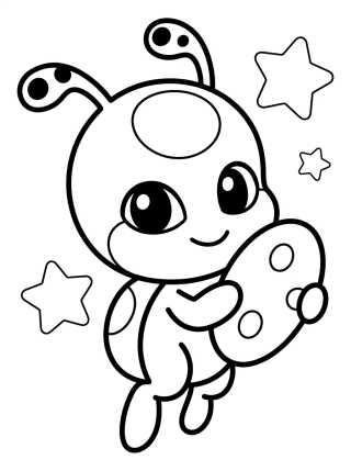 Desenho de Tikki the Ladybug Kwami para colorir e imprimir grátis