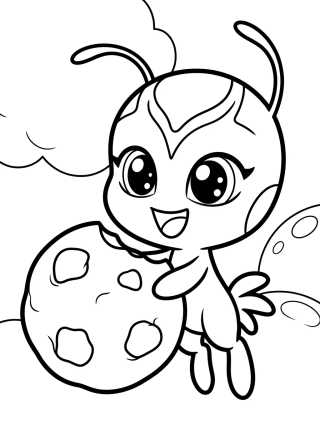 Desenho de Tikki the Ladybug Kwami para colorir e imprimir grátis