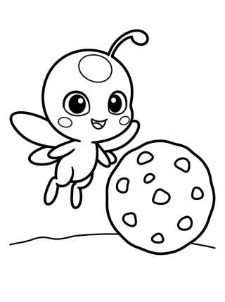 Desenho de Tikki the Ladybug Kwami para colorir e imprimir grátis