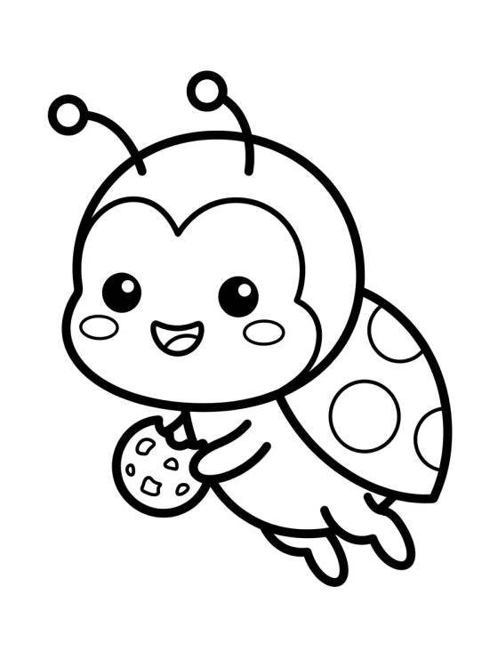 Tikki the Cute Ladybug Kwami para colorir Desenho de Tikki the Cute Ladybug Kwami para colorir e imprimir grátis