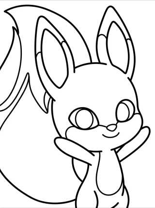 Desenho de Trixx the Kawaii Fox Kwami para colorir e imprimir grátis