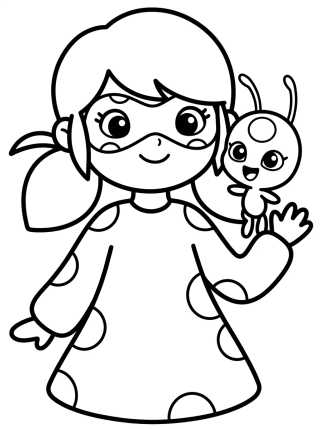 Desenho de Ladybug with Kawaii Tikki para colorir e imprimir grátis