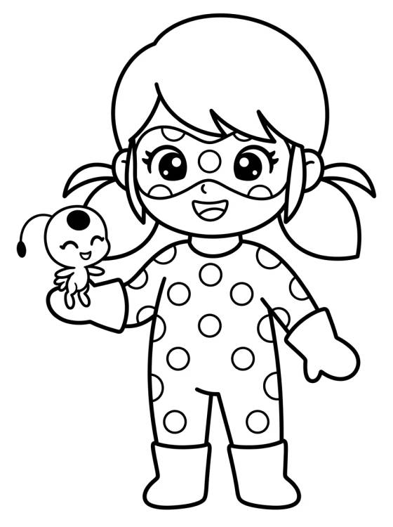 Ladybug and Tikki the Kwami para colorir Desenho de Ladybug and Tikki the Kwami para colorir e imprimir grátis