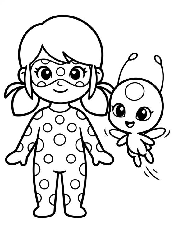 Desenho de Cute Ladybug and Tikki para colorir e imprimir grátis