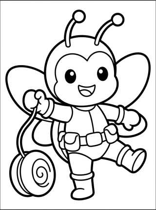 Desenho de Cute Ladybug Heroic Pose para colorir e imprimir grátis