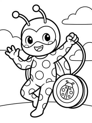 Desenho de Ladybug Using Her Magic Yo-Yo para colorir e imprimir grátis
