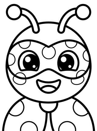 Desenho de Cute Ladybug Face para colorir e imprimir grátis