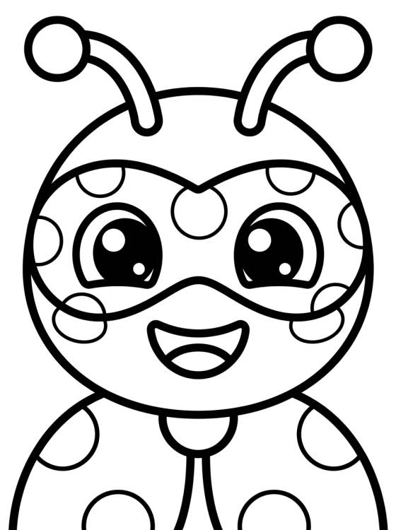 Desenho de Cute Ladybug Face para colorir e imprimir grátis
