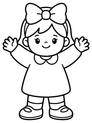 Desenho de Lila Waving Happily para colorir e imprimir grátis