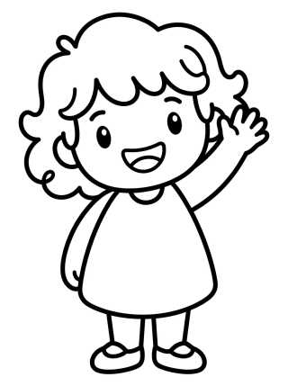 Desenho de Smiling Waving Lila para colorir e imprimir grátis