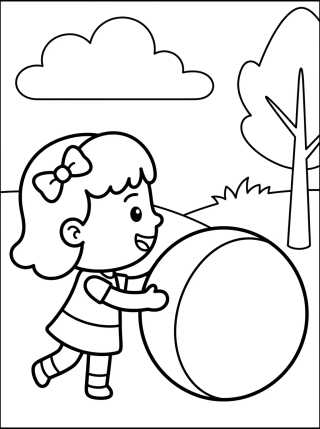 Desenho de Lila Playing with a Ball para colorir e imprimir grátis
