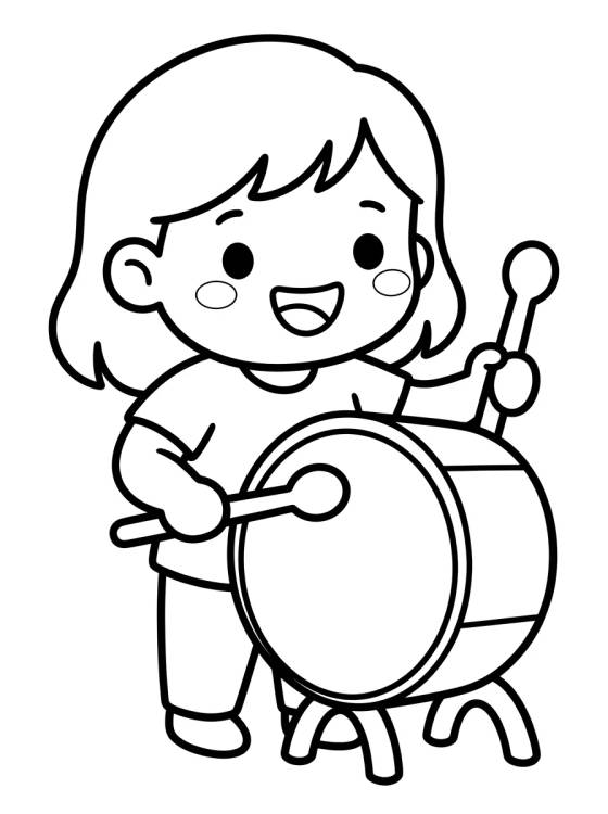 Lila Playing the Toy Drum para colorir Desenho de Lila Playing the Toy Drum para colorir e imprimir grátis