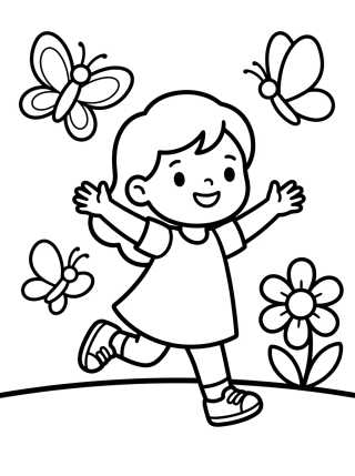 Desenho de Lila Playing in the Park para colorir e imprimir grátis