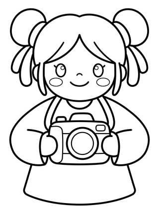 Desenho de Lila with Her Toy Camera para colorir e imprimir grátis