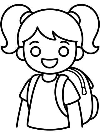 Desenho de Lila with a School Backpack para colorir e imprimir grátis