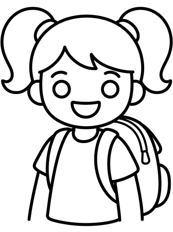 Desenho de Lila with a School Backpack para colorir e imprimir grátis