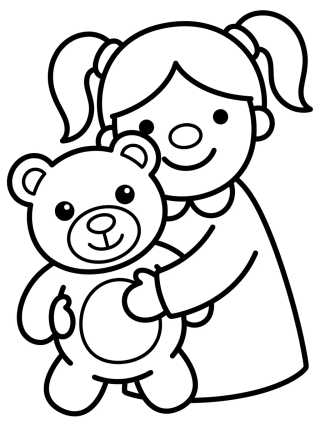 Desenho de Lila with Teddy Bear para colorir e imprimir grátis