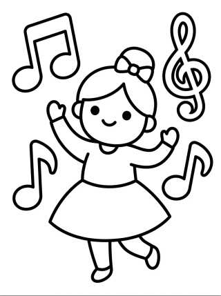 Desenho de Lila Dancing with Music para colorir e imprimir grátis