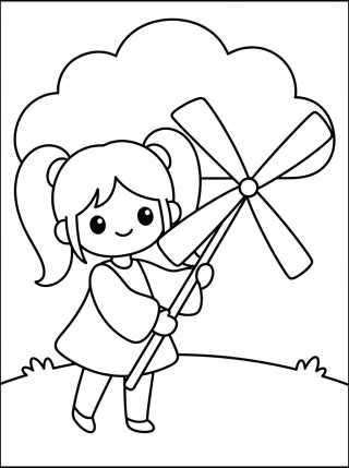 Desenho de Lila and the Pinwheel para colorir e imprimir grátis