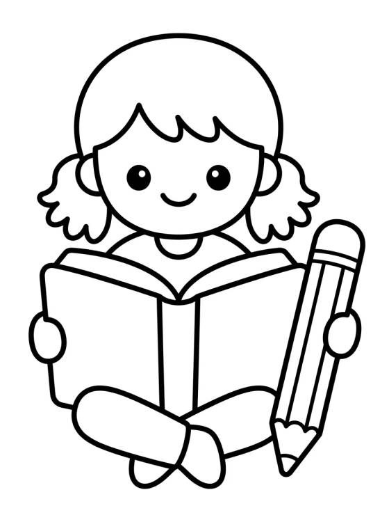 Desenho de Lila Studying with a Book para colorir e imprimir grátis