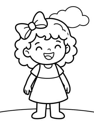 Desenho de Lila Smiling with a Hair Bow para colorir e imprimir grátis