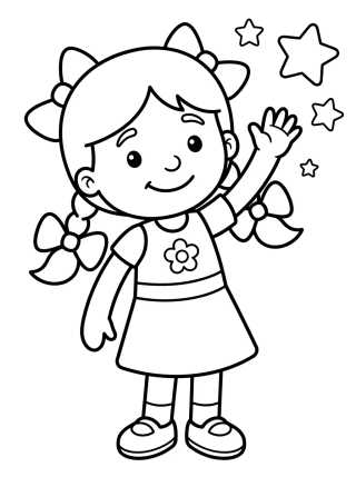 Desenho de Lila Smiling and Waving para colorir e imprimir grátis