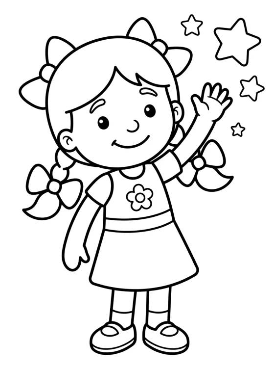 Desenho de Lila Smiling and Waving para colorir e imprimir grátis