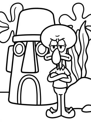 Desenho de Squidward with Arms Crossed para colorir e imprimir grátis
