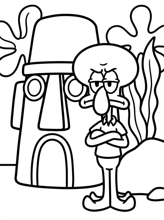 Desenho de Squidward with Arms Crossed para colorir e imprimir grátis